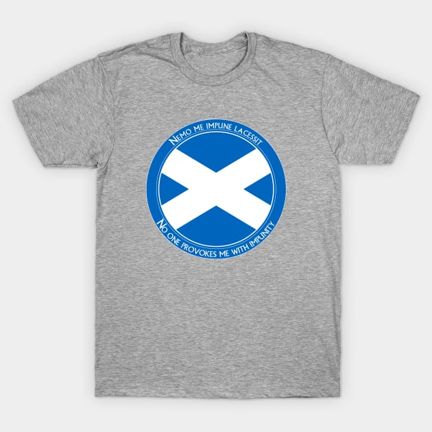 No one provokes me with impunity Scottish Latin Motto T-Shirt by Alba Graphics